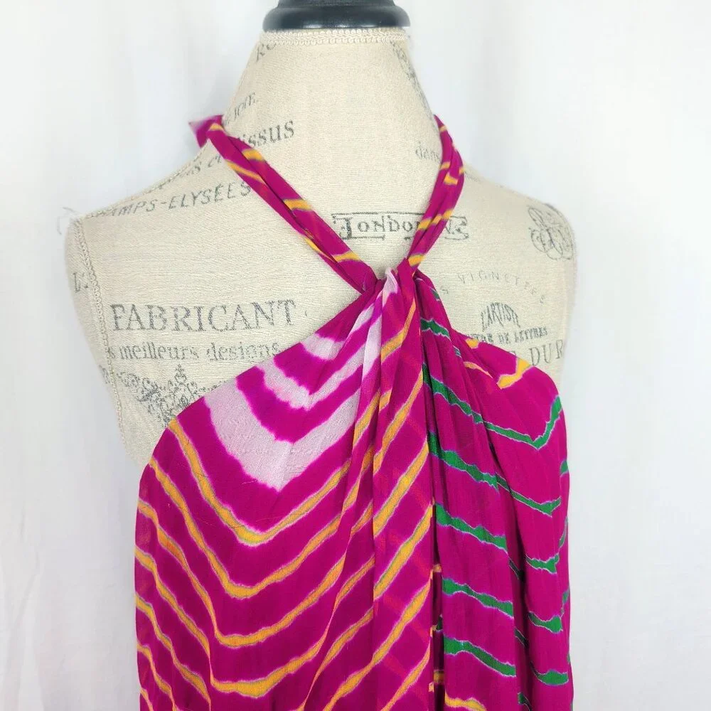 Ralph Lauren Shibori Pink Dress 10 Medium Pink Handkerchief NWT - Picture 3 of 12